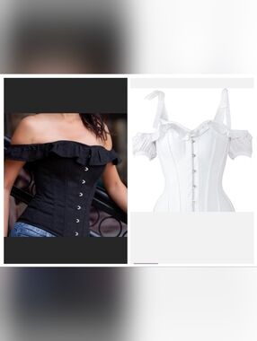 Two Corset Story Black And White Lace-Up Corset Tops UK 24/US 20/3XL